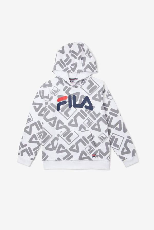 Sudaderas Fila Niños Blancas - Geometric Print - España 795286SAE